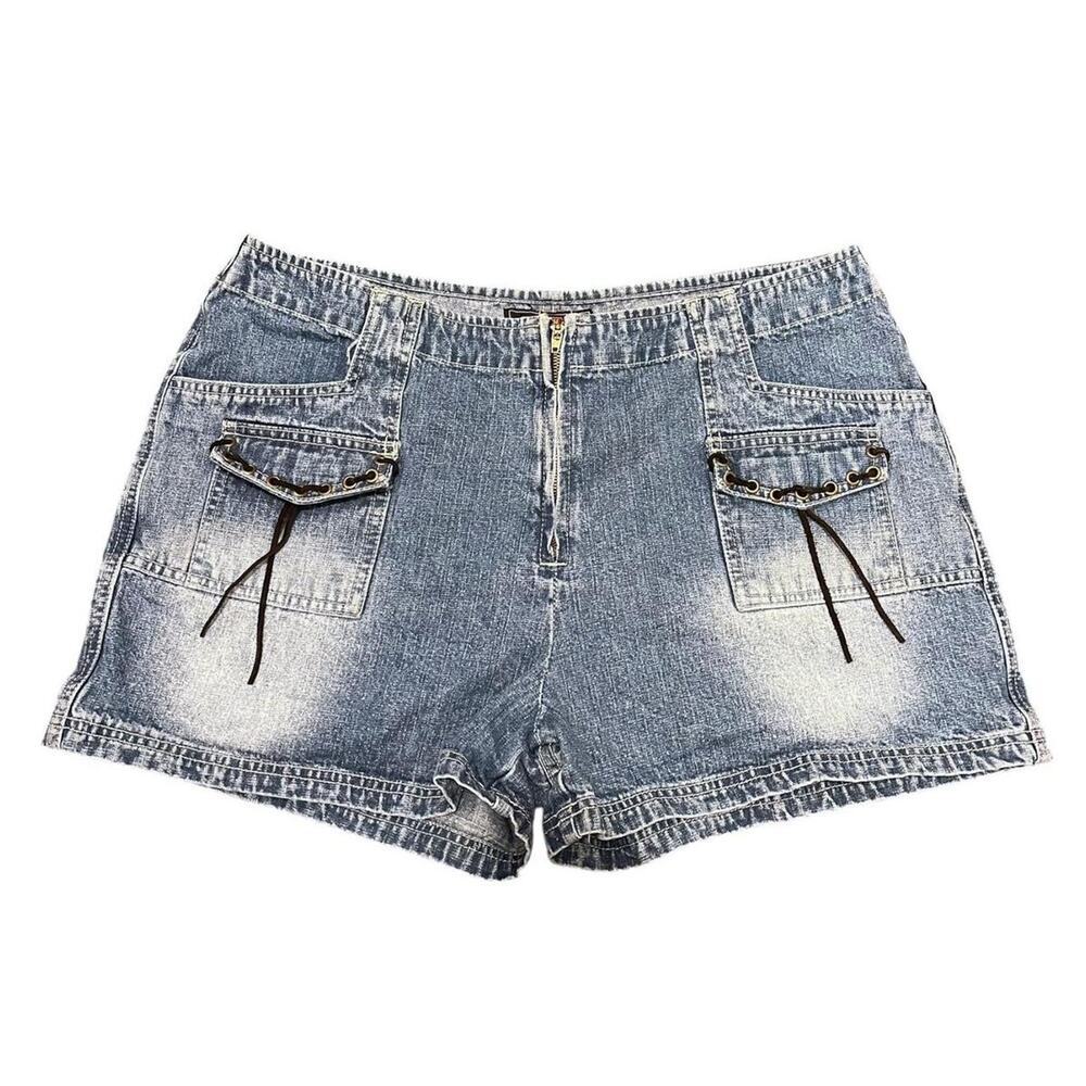 Y2K Route 66 Denim Shorts